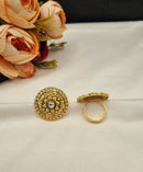 LAFZ  Traditional Embossed Floral Motif Adjustable Ring - PMRG19