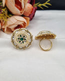 LAFZ  Star Motif Enamelwork & Pearl-Bead Statement Ring - PMRG2