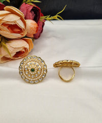 LAFZ  Ornate Multi-Tier Concentric Ring with Pearl Detail - PMRG6