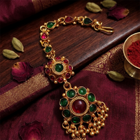 Lalso Lifestyle Elegant Pota Stone And Pearl Maangtikka for Women