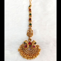 Lalso Lifestyle Elegant Pota Stone And Pearl Maangtikka for Women