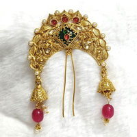 Lalso Lifestyle Designer Hair Jewellery Hair Accessories Aambada Khopa Veni Bun Brooch Juda Pin Hair Pin For Women