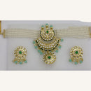 Midas Touch Glam Kundan Stone And Pearl Choker Necklace Set