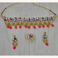 Midas Touch Glam Kundan Stone And Pearl Choker Necklace Set