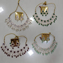 Midas Touch Glam Kundan Stone And Beaded Choker Necklace Set  (Assorted Designs)
