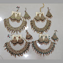 Midas Touch Glam Kundan Stone And Beaded Choker Necklace Set  (Assorted Designs)