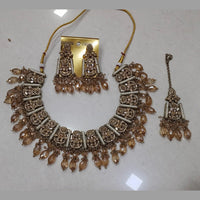 Midas Touch Glam Kundan Stone And Beaded Choker Necklace Set  (Assorted Designs)
