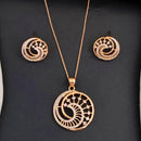 Js Fashion Rose Gold Stylish Austrian Stone Chain Pendant Set