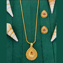 Js Fashion  Elegant High Gold Pendant Set with Matching Studs