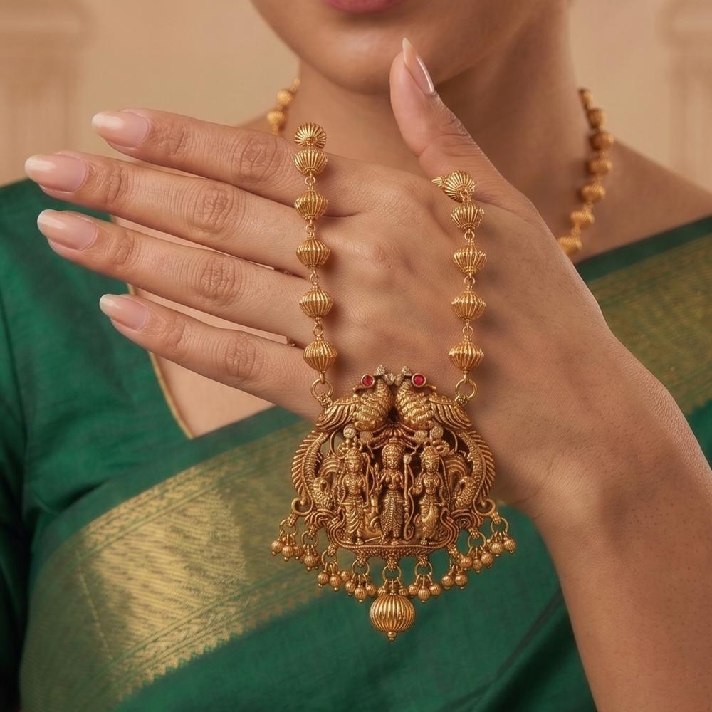 Js Fashion  Beautiful Designer Rajwadi Polish Fancy Style Pendant Set