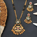 Js Fashion  Peacock Designer Rajwadi Polish Fancy Style Pendant Set