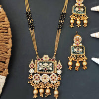 Js Fashion  Heritage Rajwadi Polish Full Stone Party Wear Pendant SetSet