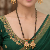 Js Fashion  Elegant Rajwadi Gold Full Stone Pendant