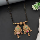 Js Fashion  Black Beaded Mangalsutra with Intricate Round Pendant