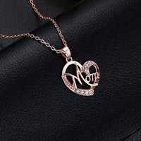 Darshana Jewels Rose Gold Plated Dual Heart Pendant For Mom With Crystal Stone