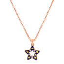 Mahi Rose Gold Plated Navy Blue & Yellow Meenakari Work and Crystals Star Necklace Pendant for Women (PS1101868ZNBlu)