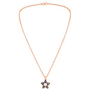 Mahi Rose Gold Plated Navy Blue & Yellow Meenakari Work and Crystals Star Necklace Pendant for Women (PS1101868ZNBlu)