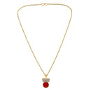 Mahi Gold Plated Red Meenakari Work and Crystals Cute Necklace Pendant for Women (PS1101870GRed)