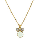Mahi Gold Plated White Meenakari Work and Crystals Cute Necklace Pendant for Women (PS1101871GWhi)