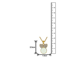 Mahi Gold Plated White Meenakari Work and Crystals Cute Necklace Pendant for Women (PS1101871GWhi)