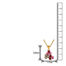 Mahi Gold Plated Red and Pink Meenakari Work and Crystals Floral Necklace Pendant for Women (PS1101872GRedPin)