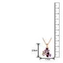 Mahi Rose Gold Plated Purple Meenakari Work and Crystals Floral Necklace Pendant for Women (PS1101874ZPur)