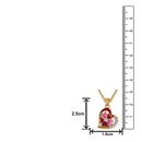 Mahi Gold Plated Pink and Maroon Meenakari Work and Crystals Floral Heart Necklace Pendant for Women (PS1101878GPinMar)