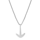 Mahi Rhodium Plated Unisex Ship Anchor Necklace Pendant with Box Chain (PS1101880R)