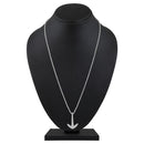 Mahi Rhodium Plated Unisex Ship Anchor Necklace Pendant with Box Chain (PS1101880R)
