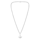 Mahi Rhodium Plated Unisex Ship Anchor Necklace Pendant with Box Chain (PS1101880R)