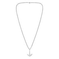 Mahi Rhodium Plated Unisex Ship Anchor Necklace Pendant with Box Chain (PS1101880R)