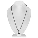 Mahi Black Plated Unisex Ship Anchor Necklace Pendant with Box Chain (PS1101881B)