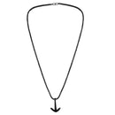 Mahi Black Plated Unisex Ship Anchor Necklace Pendant with Box Chain (PS1101881B)
