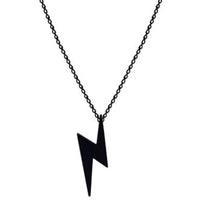 Mahi Black Gunmetal Plated Lightning Bolt Shaped Zig Zag Pendant Necklace for Men and Women  (PS1101883B)r Women (PS1101886RRed)