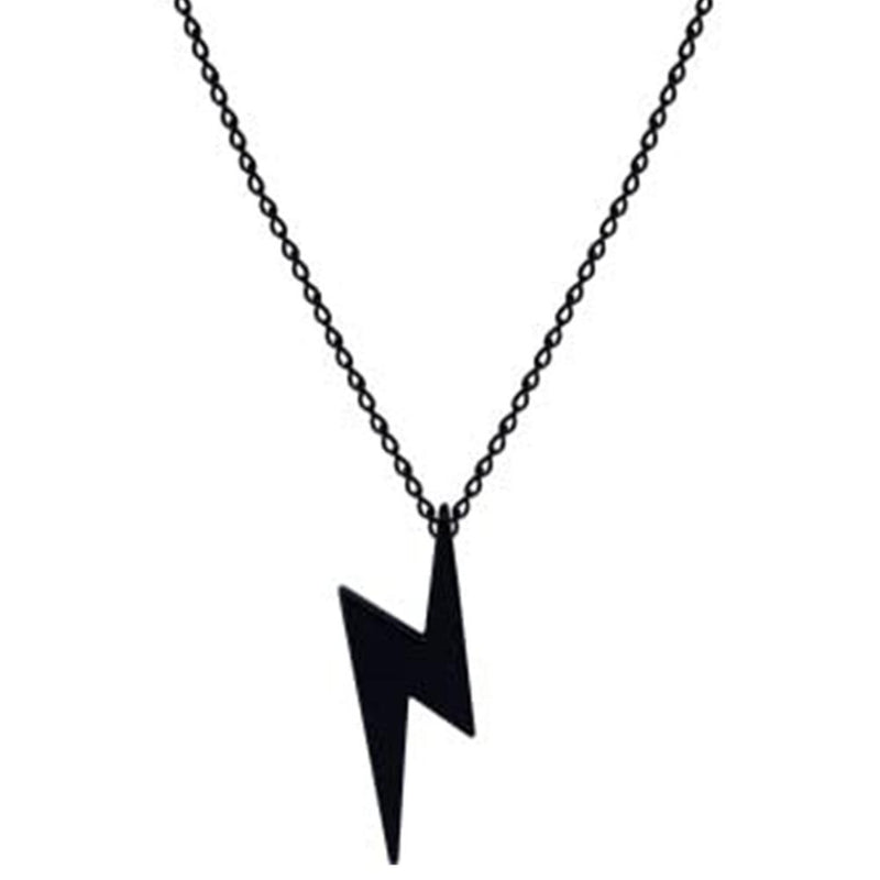 Mahi Black Gunmetal Plated Lightning Bolt Shaped Zig Zag Pendant Necklace for Men and Women  (PS1101883B)r Women (PS1101886RRed)