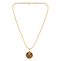 Mahi Unisex Bajrangbali Hanuman Pendant with Chain with Golden Plating (PS1101916G)