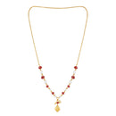 Mahi Simple and Lovely Strawberry Necklace with Artificial Beads and Gold Plating for Women (PS1101918G)