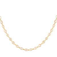 Mahi Lightweight Elegant White Artificial Pearl & Gold-Toned Necklace for Women (PS1101965G)