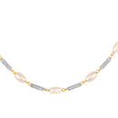 Mahi Lightweight Elegant White Artificial Pearl & Two-Toned Necklace for Women (PS1101967M)