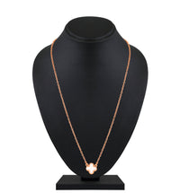 Mahi White Clover Pendant Necklace with Beaded Edge on Rose-Gold Tone Chain Pendant for Women (PS1101971ZWhi)