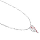 Mahi Rose & Heart Shaped Sparkling White Crystals Pendant Necklace for Women (PS1101974RPin)
