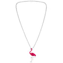 Mahi Swan-Shaped Artificial Pearl Pendant Necklace | Pink Enamel Bird-Theme Charm | Silver-Tone Chain for Women (PS1101976RPin)