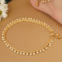 JS Fashion Royal High Gold Pearl Designer Anklet (Payal)