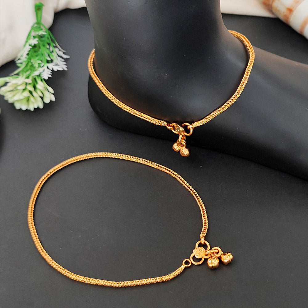 JS Fashion Royal High Gold Pearl Designer Anklet (Payal)