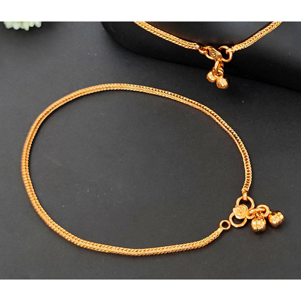 JS Fashion Royal High Gold Pearl Designer Anklet (Payal)