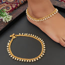 JS Fashion Royal High Gold Pearl Designer Anklet (Payal)