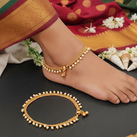 JS Fashion Royal High Gold Pearl Designer Anklet (Payal)