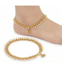 JS Fashion Royal High Gold Pearl Designer Anklet (Payal)
