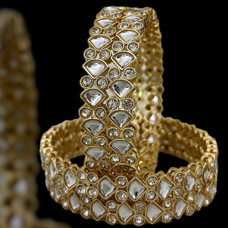 Darshana Jewels Gold Plated Polki Kundan Bangles