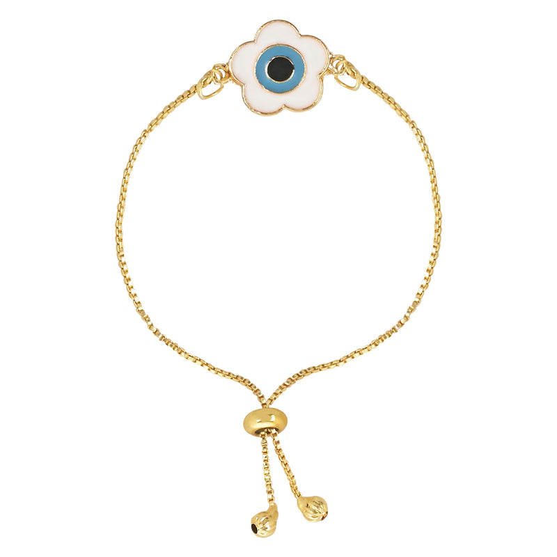 Etnico I Jewels Rakshabandhan Enamel Floral Shape Evil Eye lumba Rakhi For Bhabhi/Sister (R125-L)